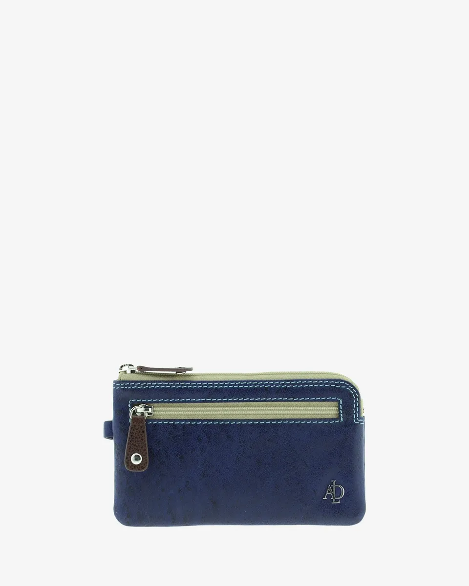 Adapell Basicos 8053-V portamonete pelle marrone doppia zip