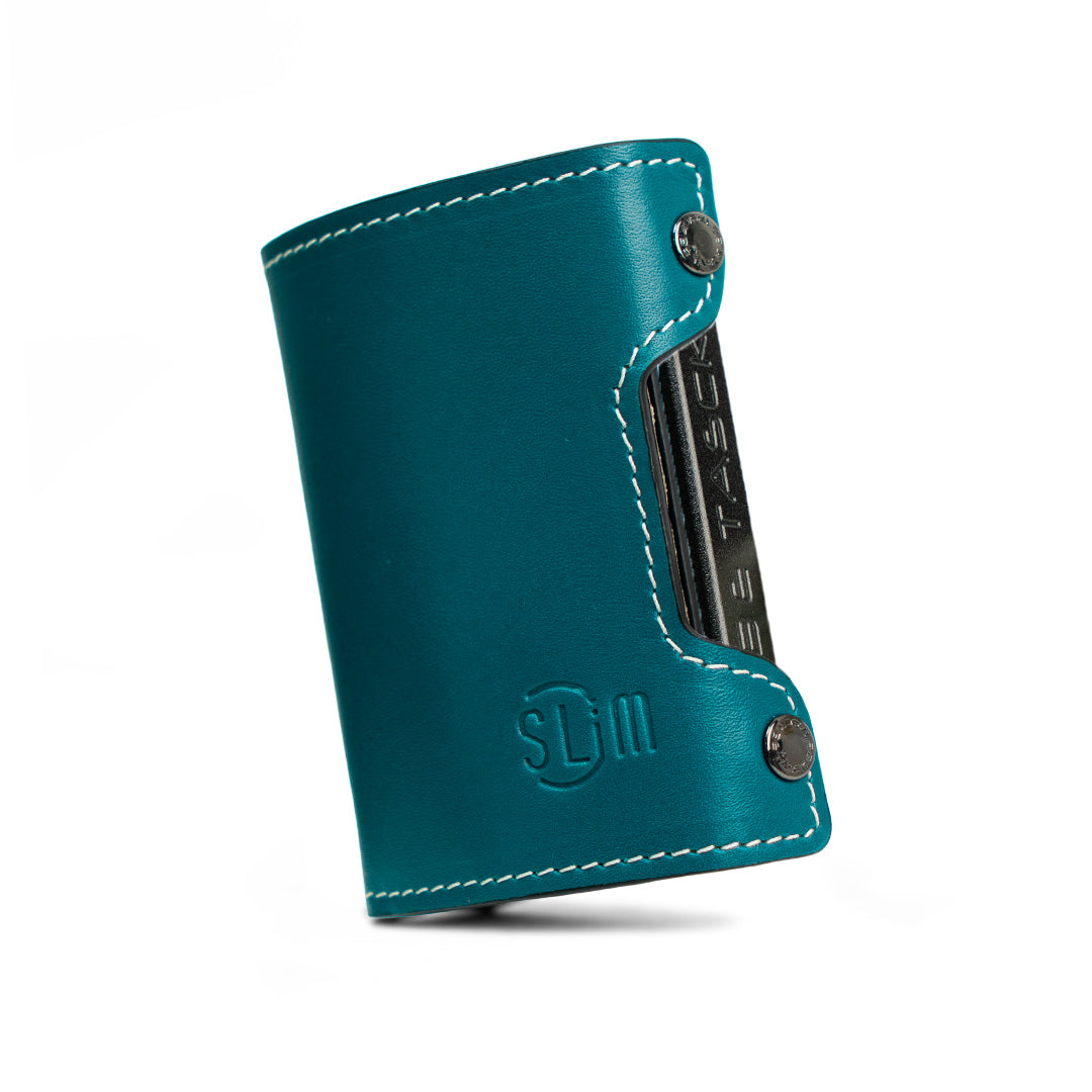 SLim Be Tasck Petrolio portafoglio pelle liscia multicolor