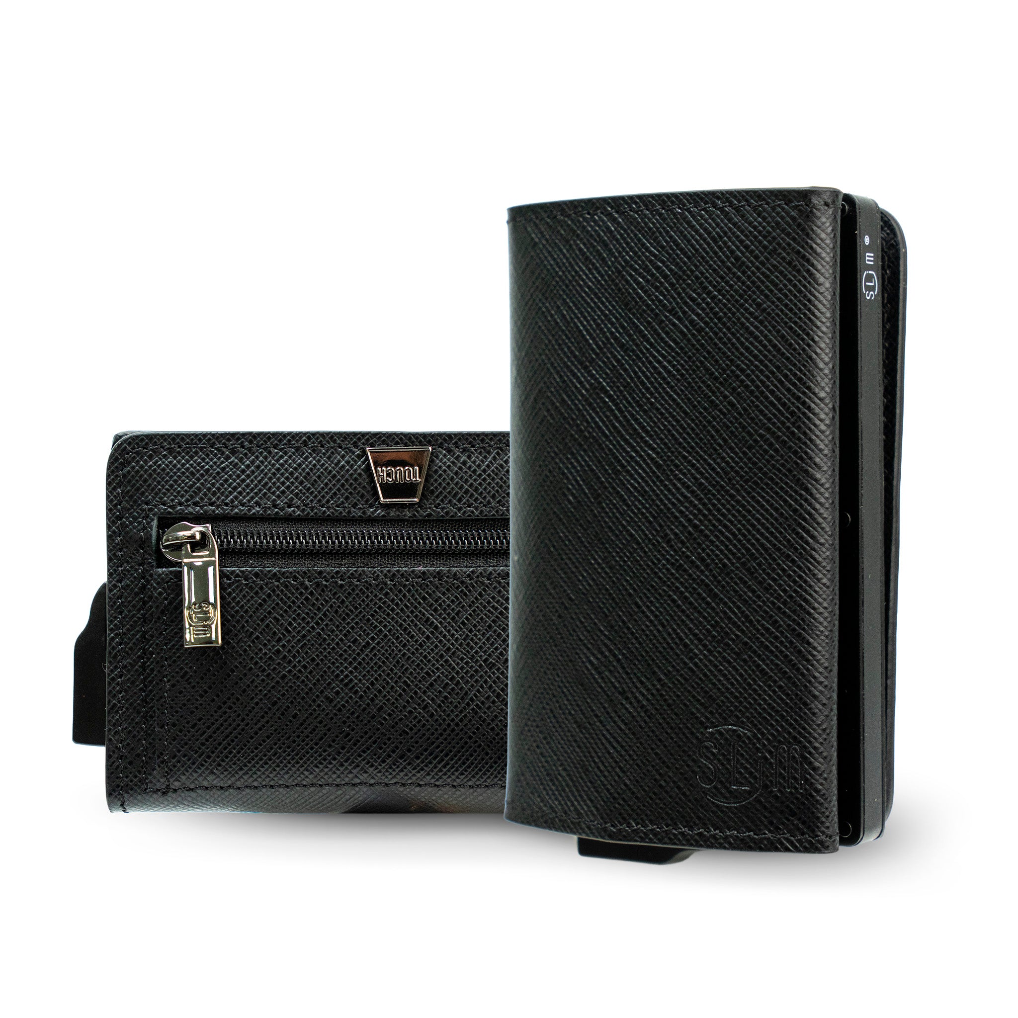 SLim Touch Portafoglio Pelle Vegetale Nero RFID 12 Carte