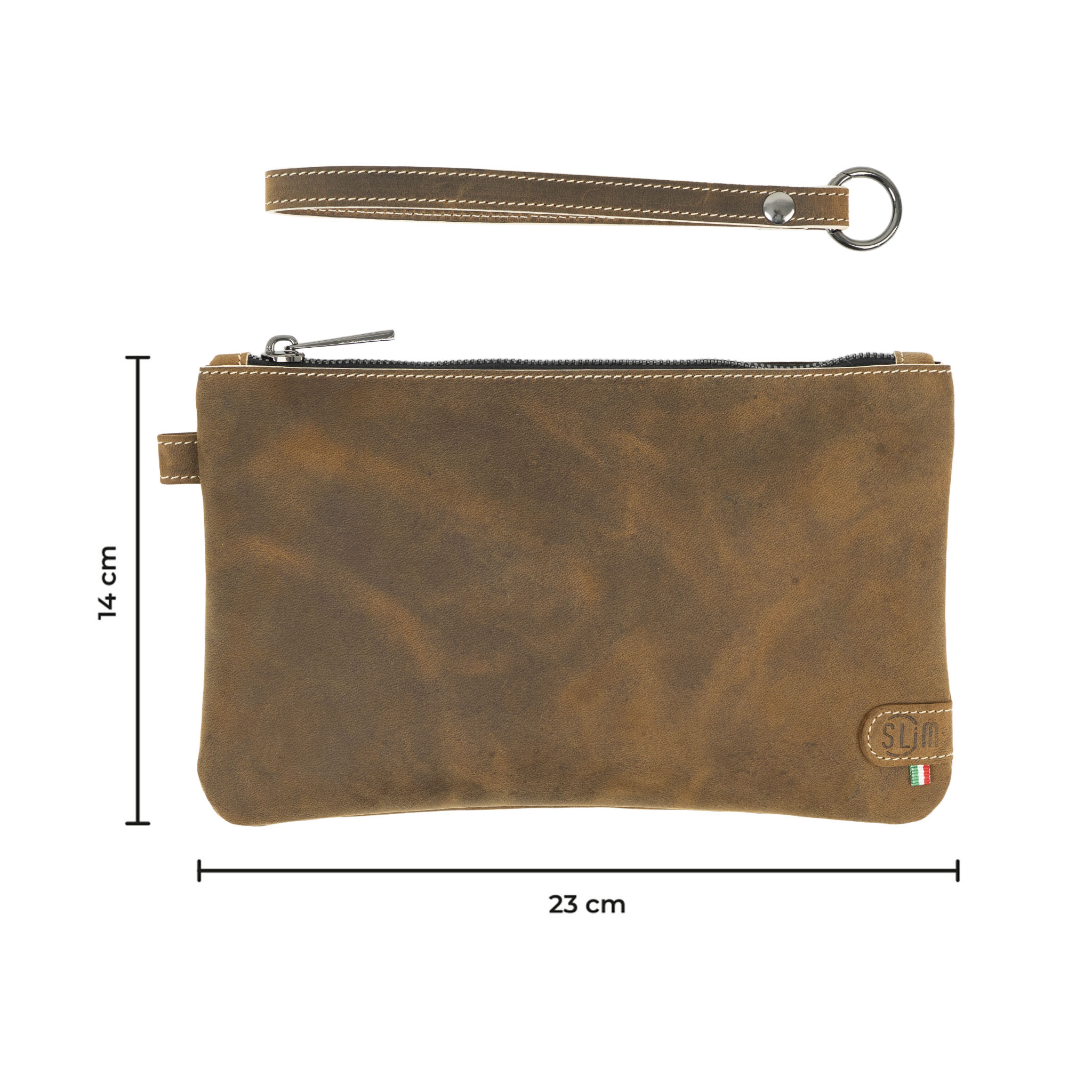 SLim Pochette Polsiera Crazy Horse pochette cuoio