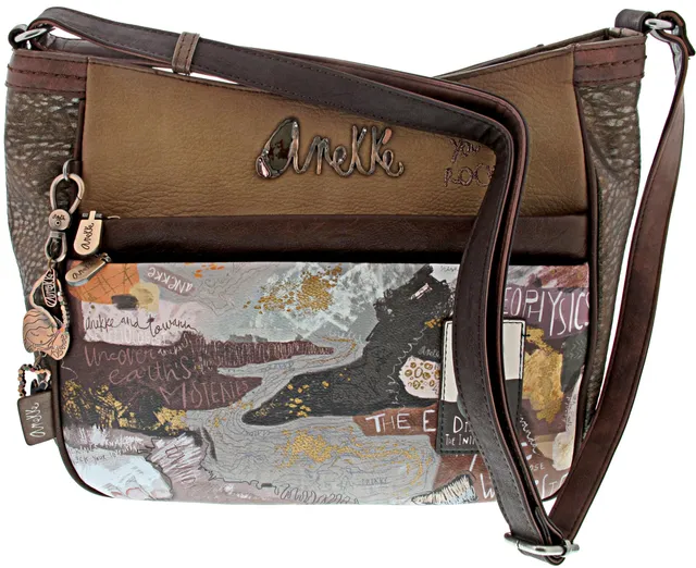 Anekke Outer borsa a tracolla grande marrone 32 cm