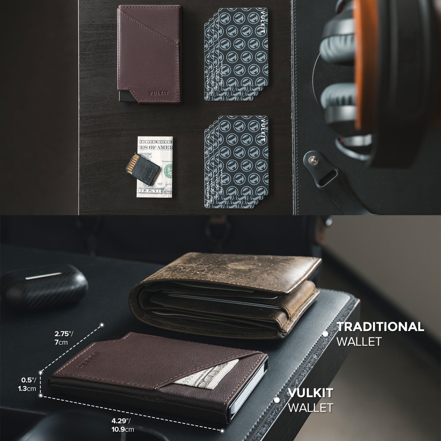 VULKIT Pop Up Wallet VC401P portafoglio nero pelle RFID