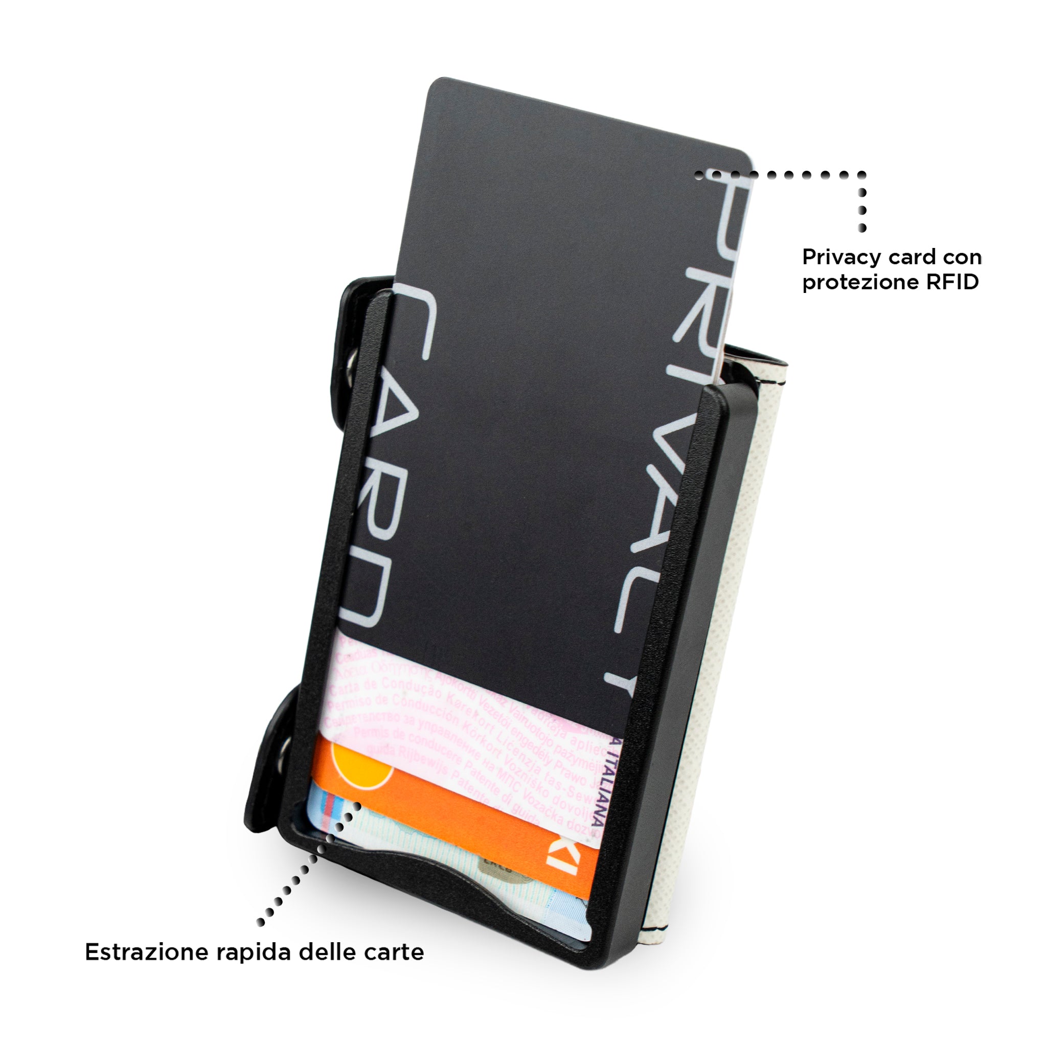 SLim Be Tasck Saffiano Bianco Nero Frame Nero