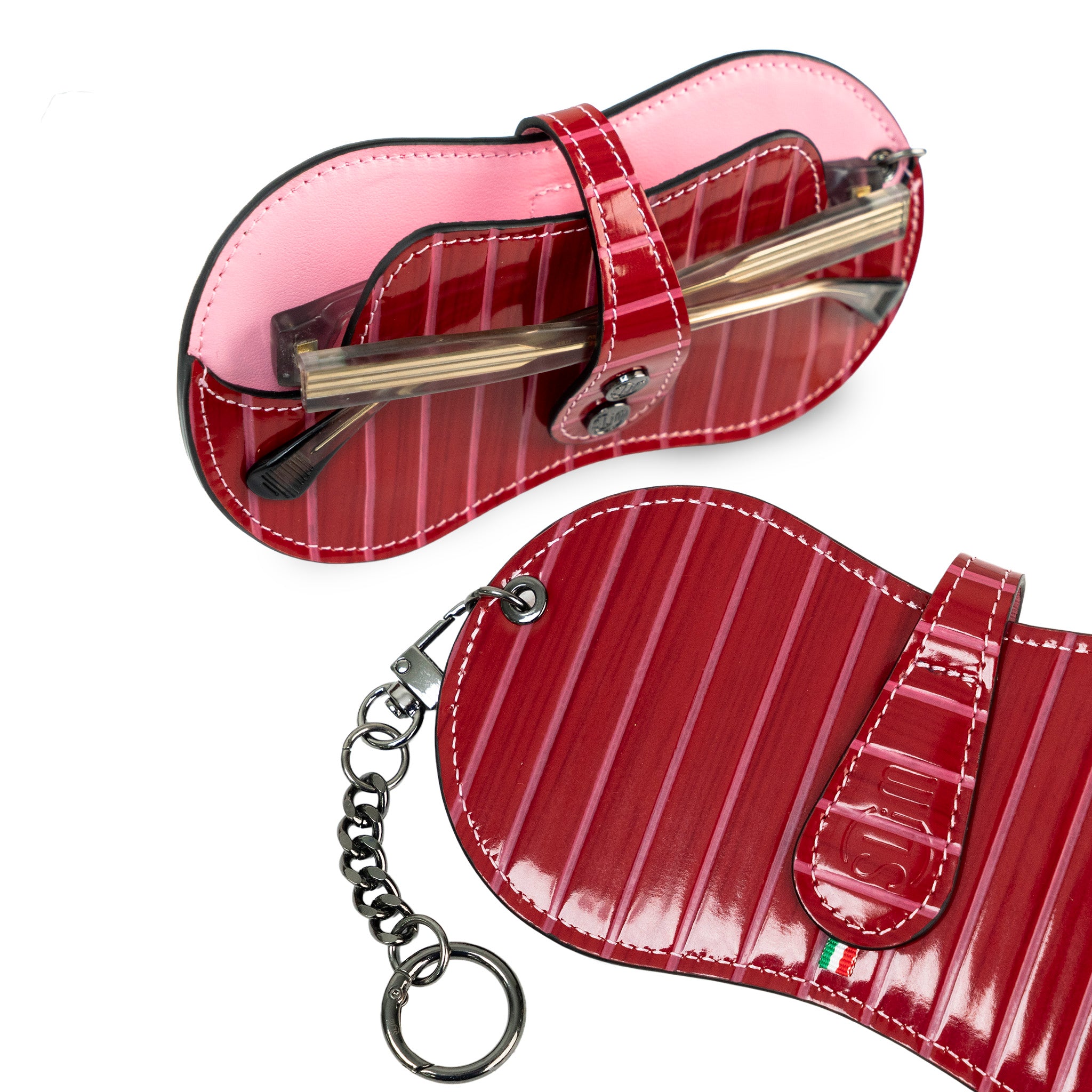 SLim Vision Lollipop portaocchiali pelle Rosso Rosa
