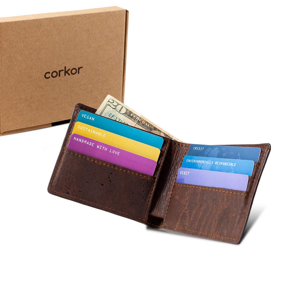 Corkor Wallets portafoglio sughero marrone chiaro RFID