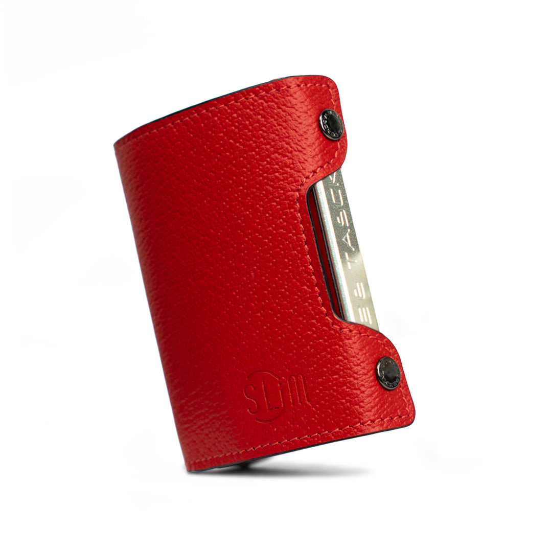 SLim Be Tasck Cinghialino portafoglio rosso pelle compatto