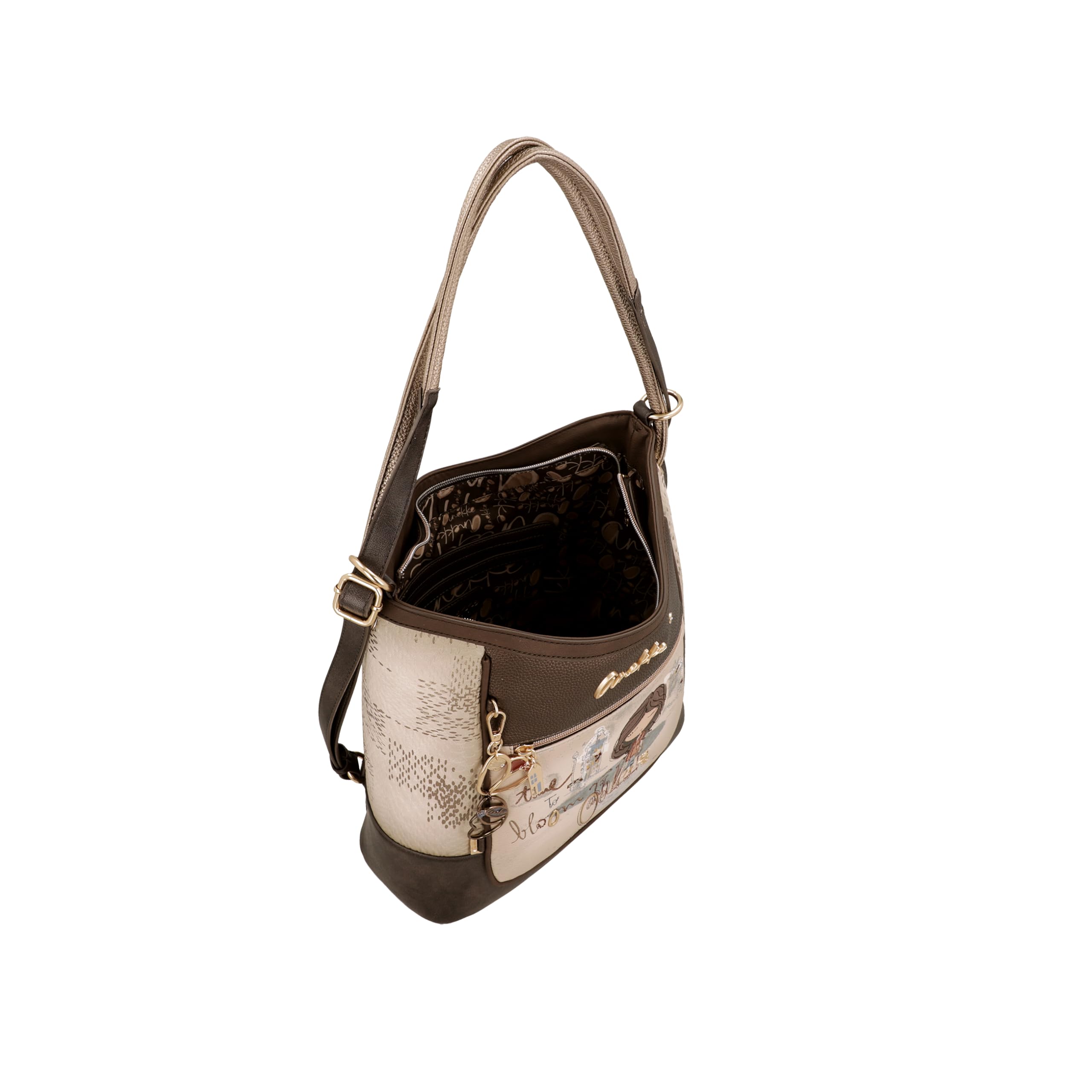 Anekke Tulip zaino convertibile borsa ricamato grande