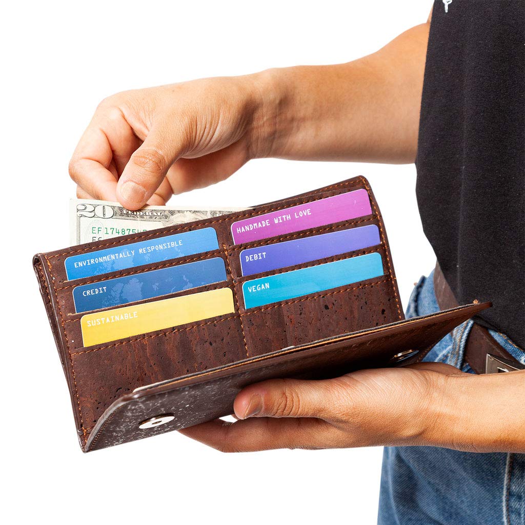Corkor Wallets Portafoglio Marrone 12 Carte RFID