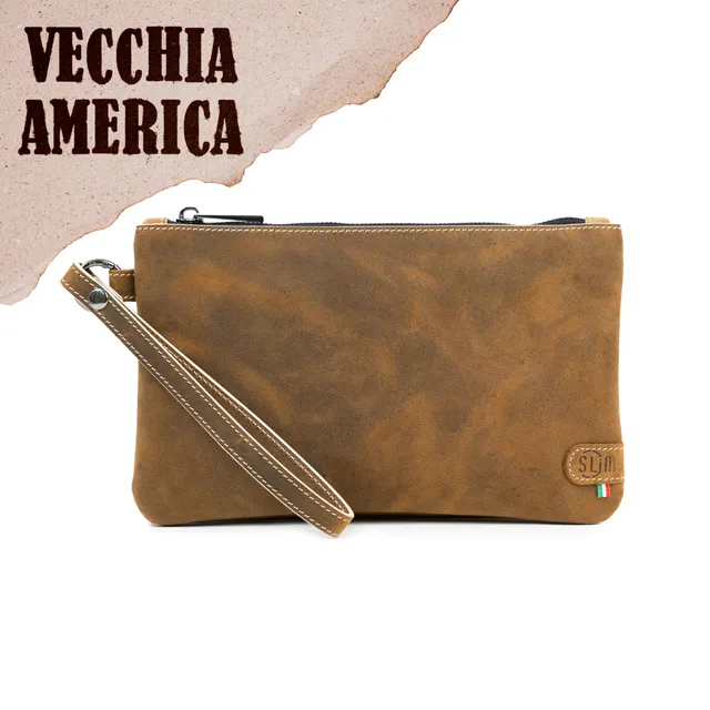 SLim Pochette Polsiera Crazy Horse pochette cuoio