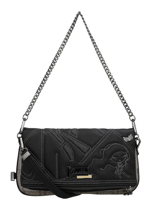 Anekke Iron Bandolera Borsa a Tracolla Nero 29 cm