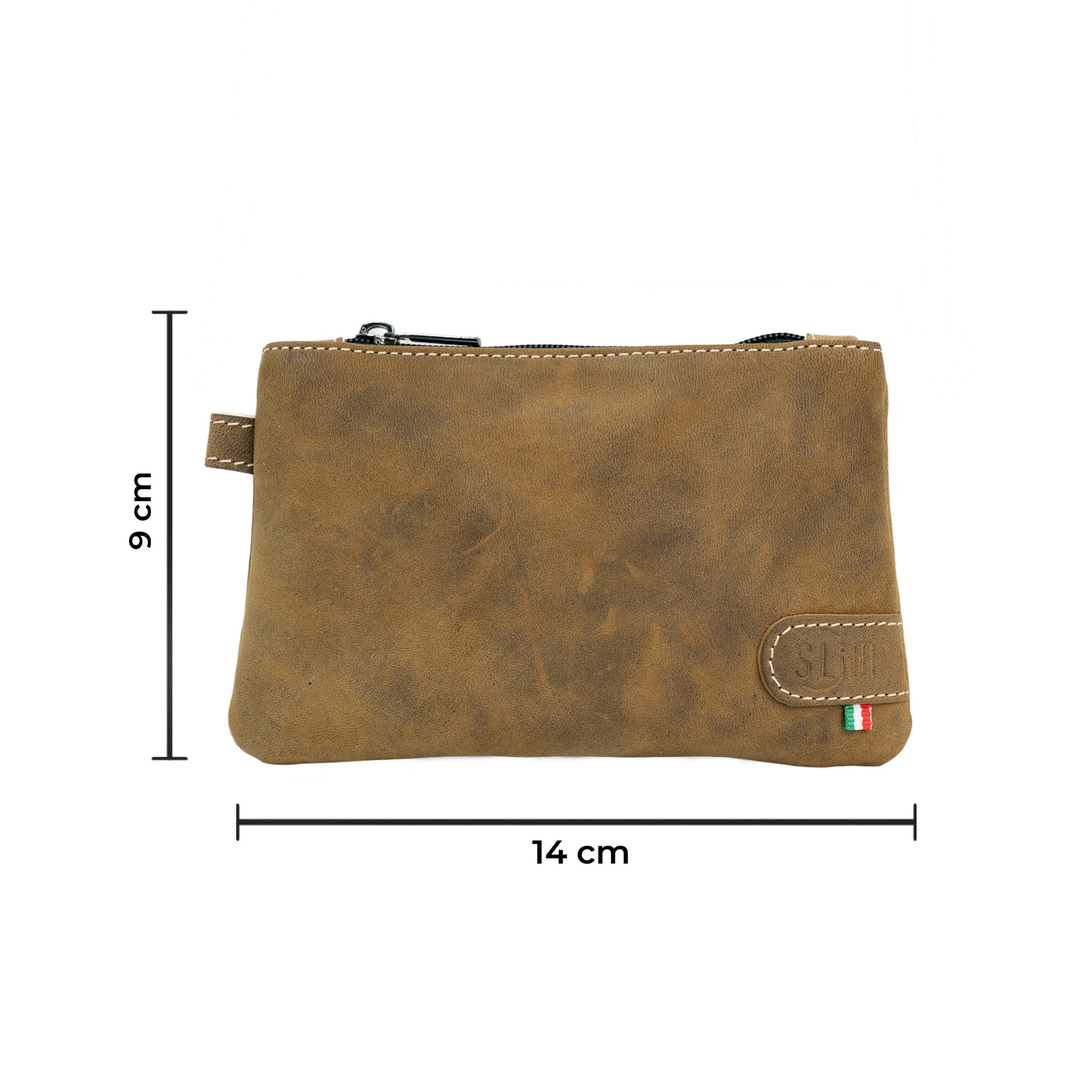 SLim Mini Pochette mini pochette pelle Crazy Cuoio