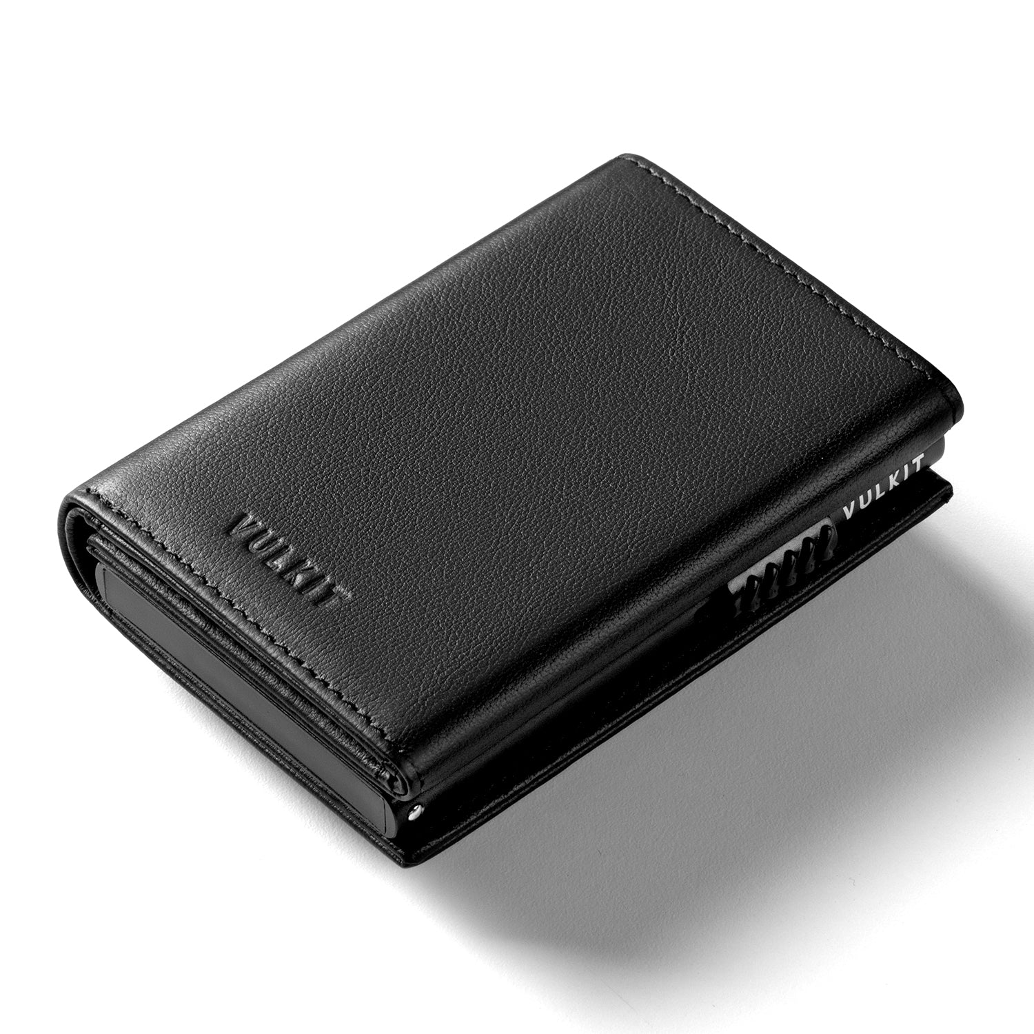 VULKIT Pop Up VC302P portafoglio pelle nero con cerniera