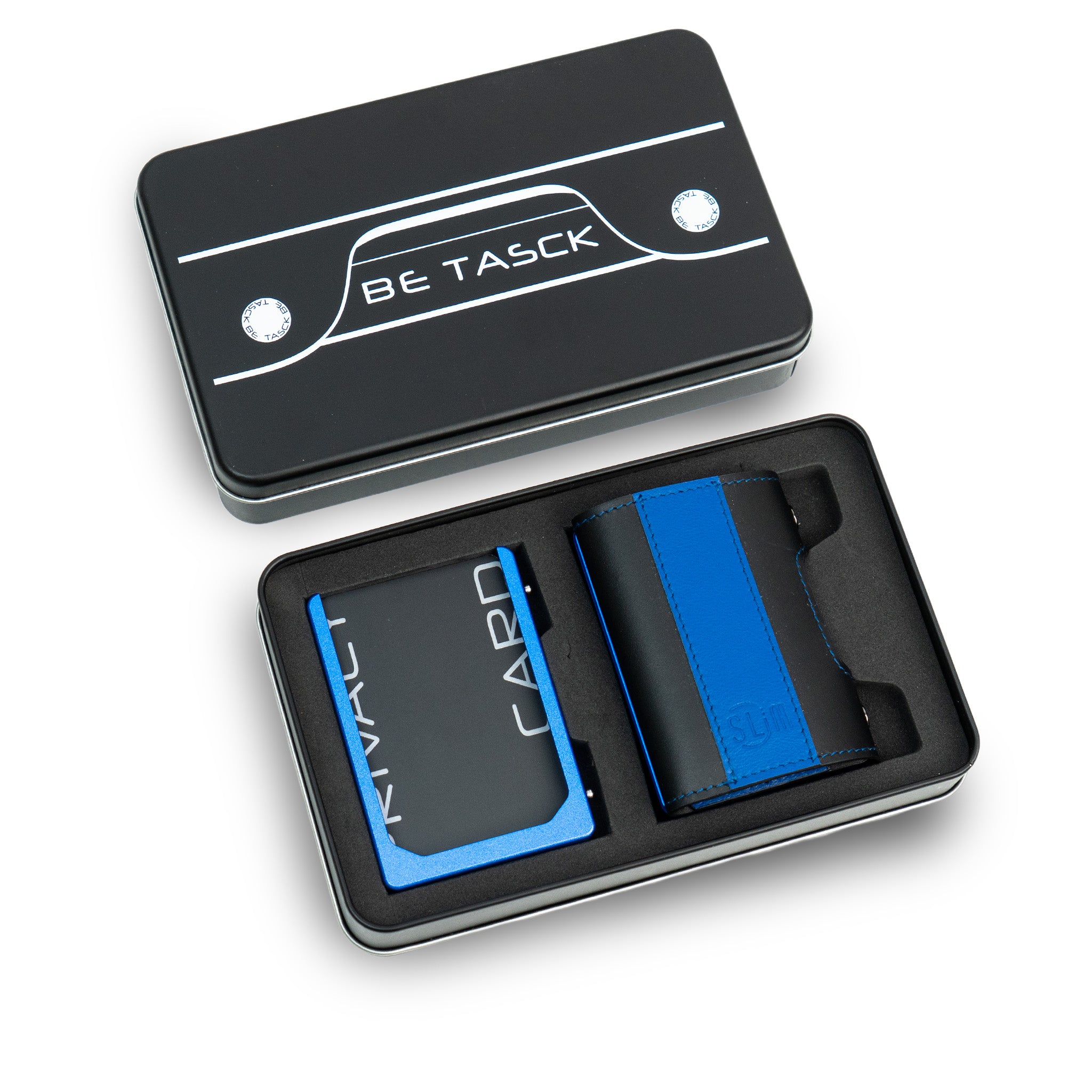 SLim Be Tasck Bicolor Neroblu portafoglio pelle compatto