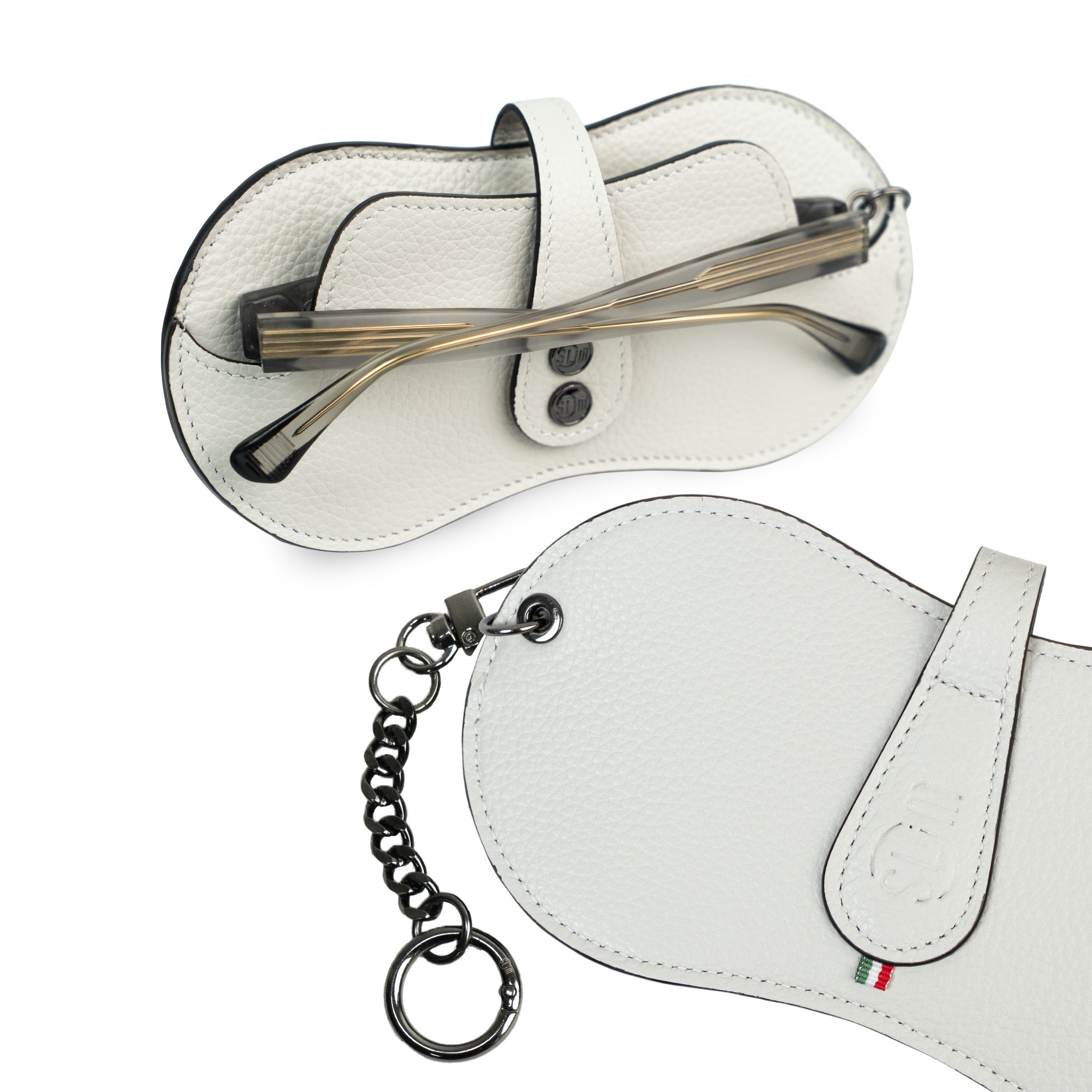 SLim Vision Portaocchiali Vera Pelle Bottalato Ghiaccio