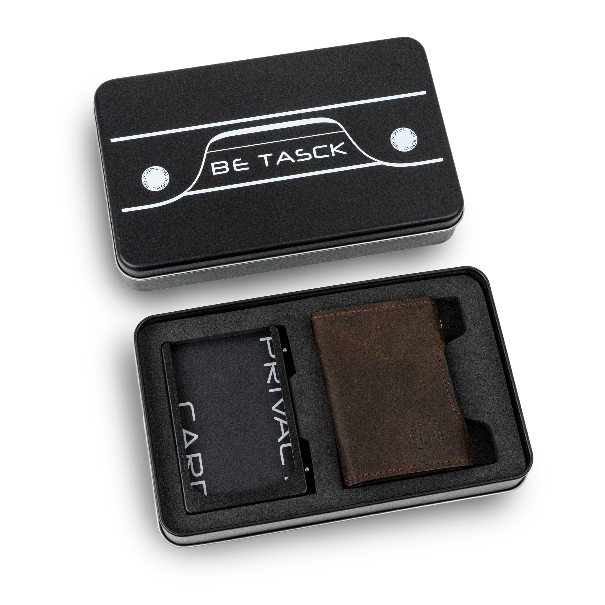 SLim Be Tasck portafoglio dark brown crazy horse