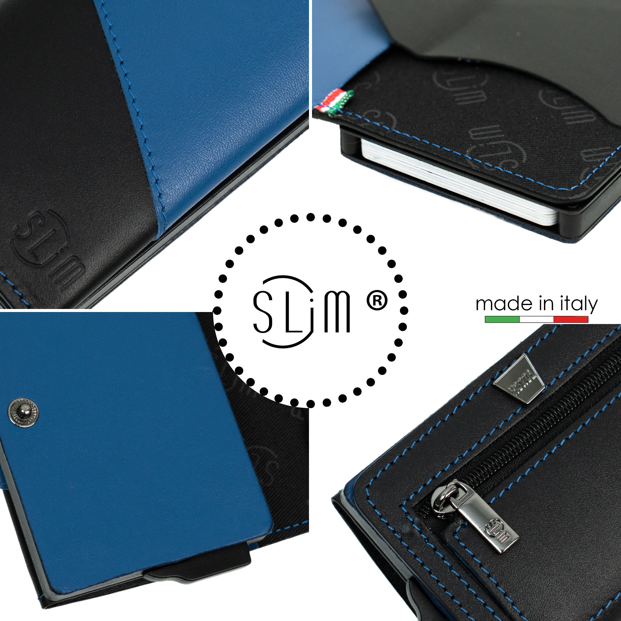 SLim Touch portafoglio bicolor neroazzurro RFID