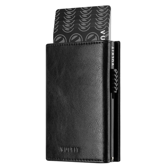 VULKIT Pop Up Wallet VC302 Portafoglio Alluminio Nero con Zip
