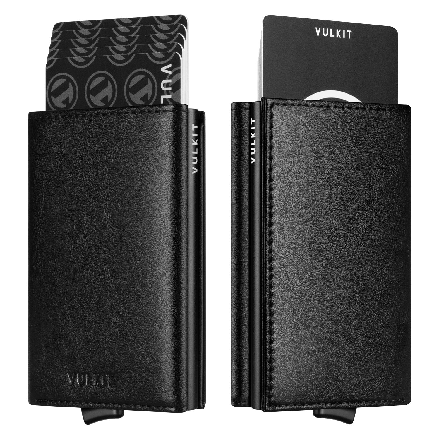 VULKIT VC208 portacarte pelle nero RFID con leva