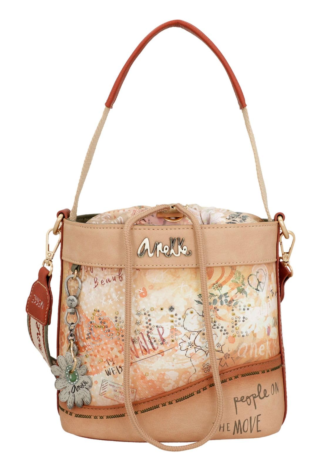ANEKKE Bloom borsa secchiello Flowers tracolla regolabile