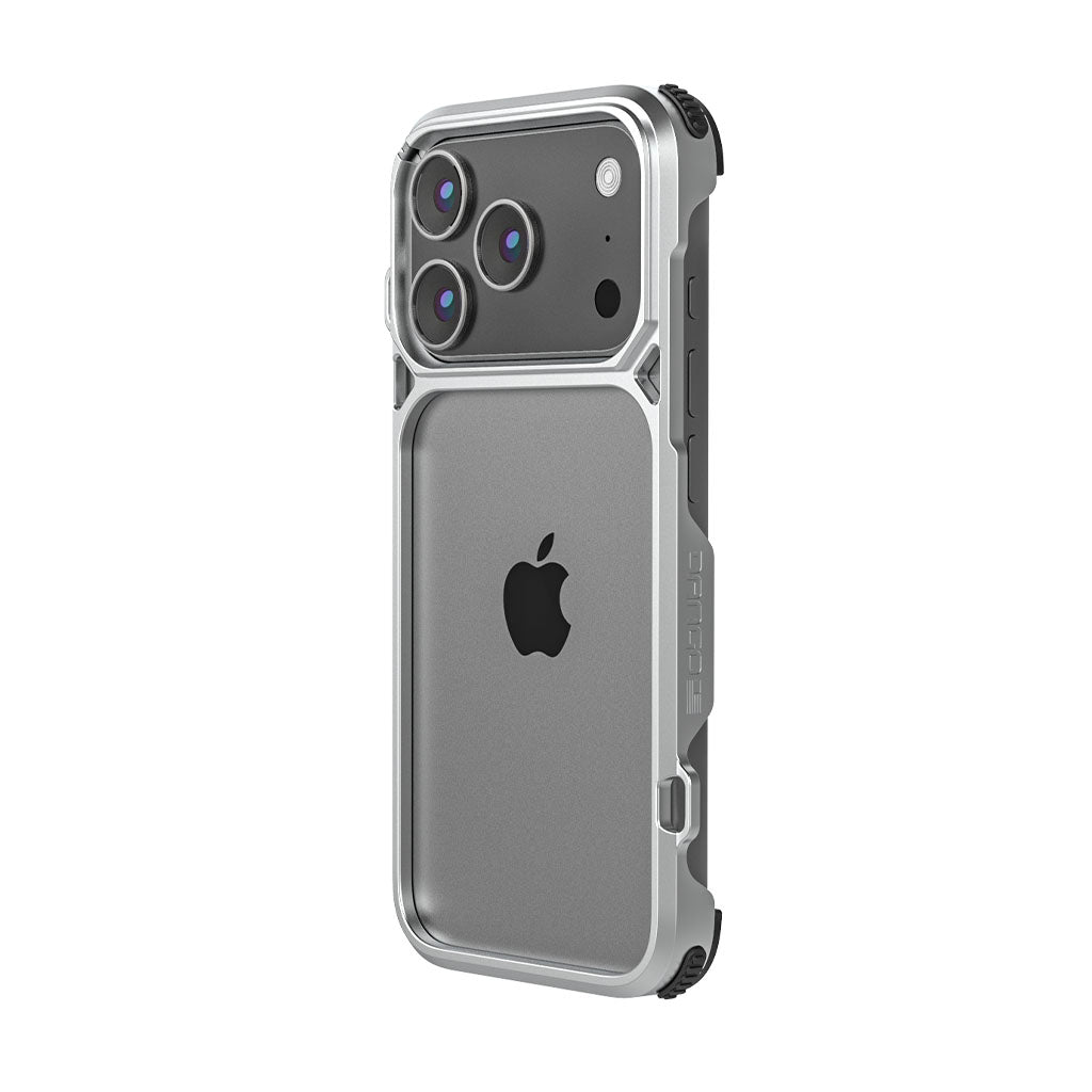 Dango Adapt Covert Case iPhone 17 Pro custodia Satin Silver alluminio