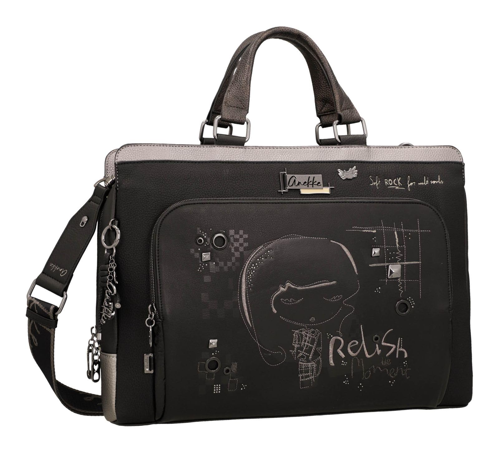 Anekke Iron Borsa Ufficio Laptop 41 cm Nero Multicolor