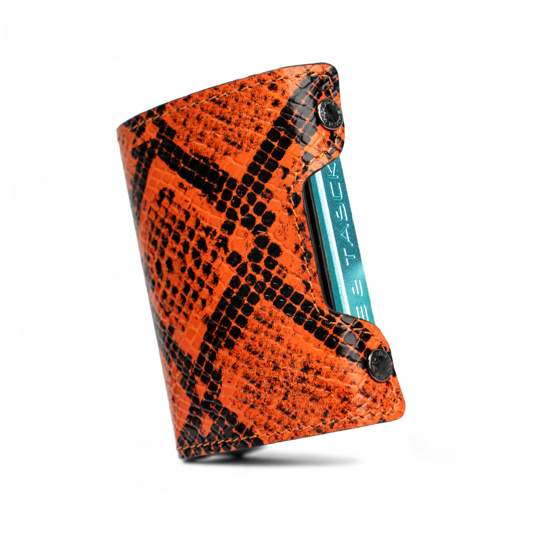 Be Tasck Rettile Portacarte Pelle Arancio RFID