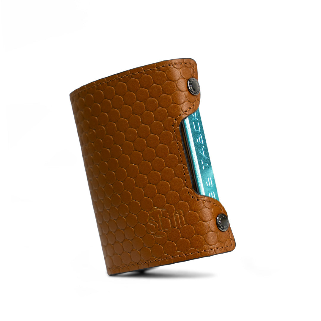 SLim Be Tasck Bolle Marrone portafoglio pelle frame nero