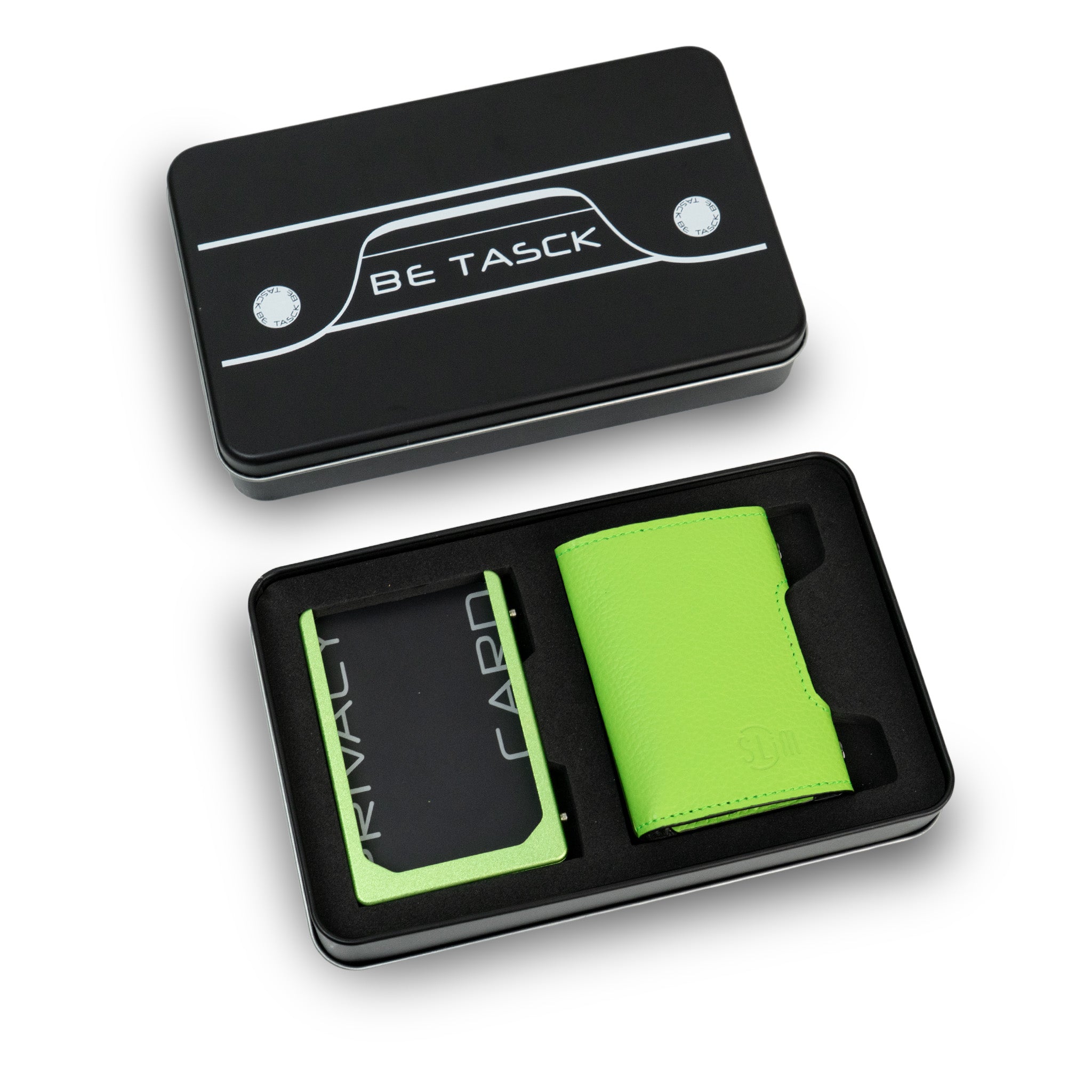 SLim Be Tasck Portacarte Pelle Bottalata Verde Frame