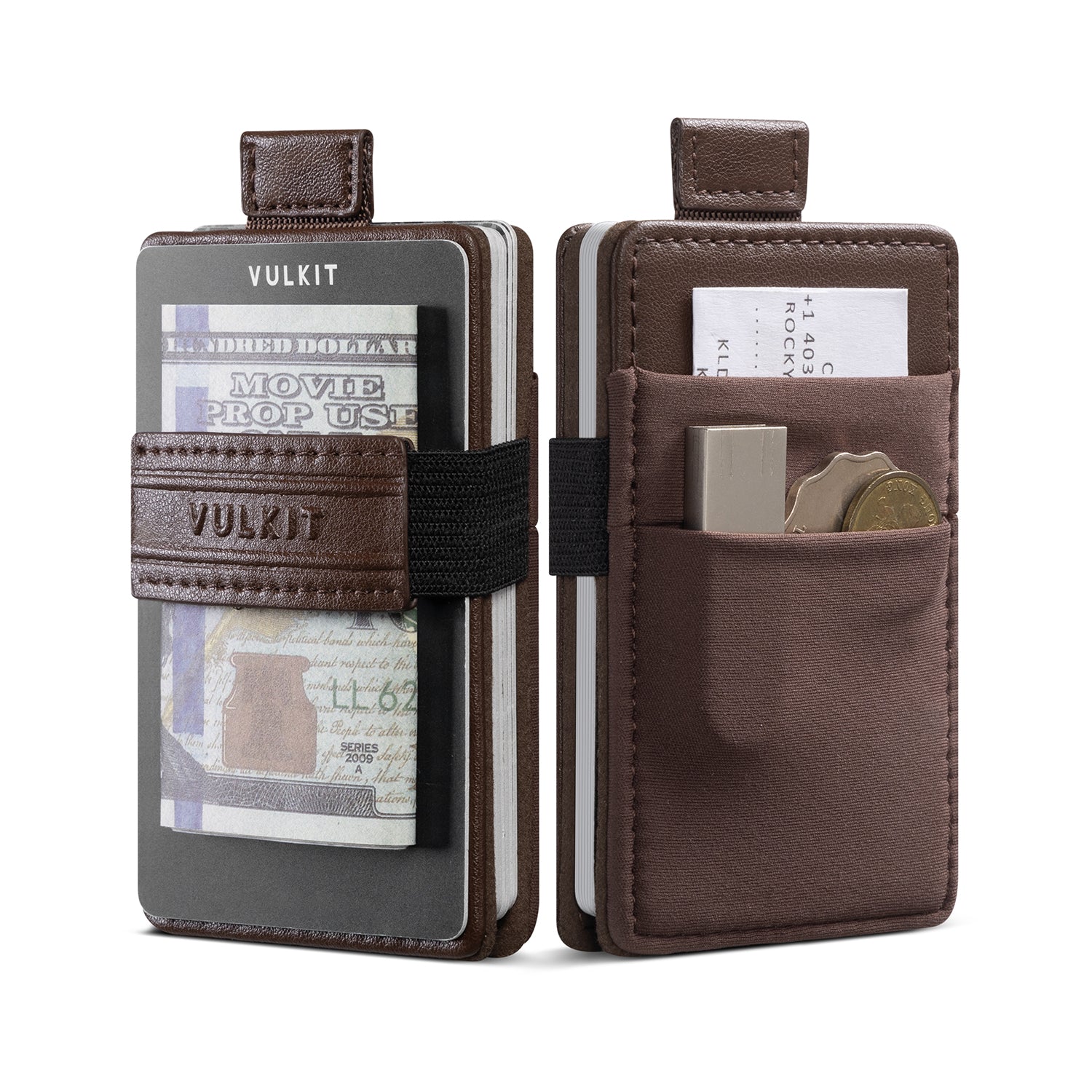 VULKIT VW135 Portacarte Pelle Blu Scuro RFID