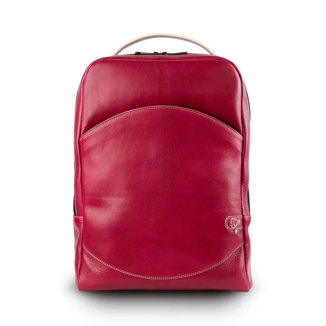 SLim Zaino SLim Medio zaino pelle fucsia concia vegetale