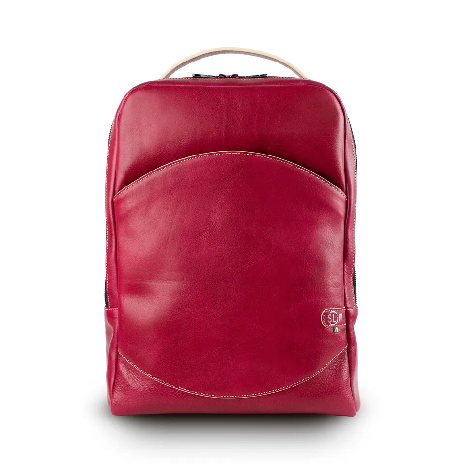 SLim Zaino SLim Medio zaino pelle fucsia concia vegetale