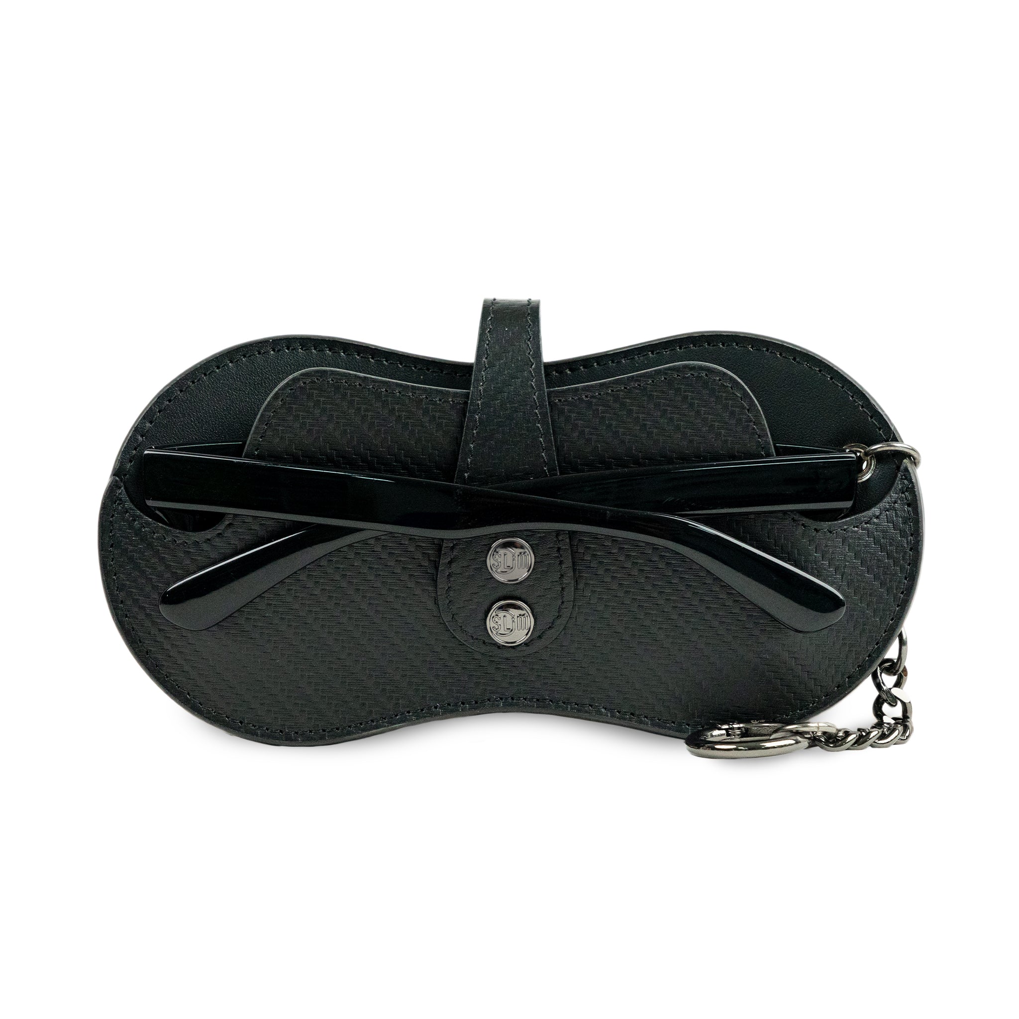SLim Vision Portaocchiali Carbon Nero Vera Pelle