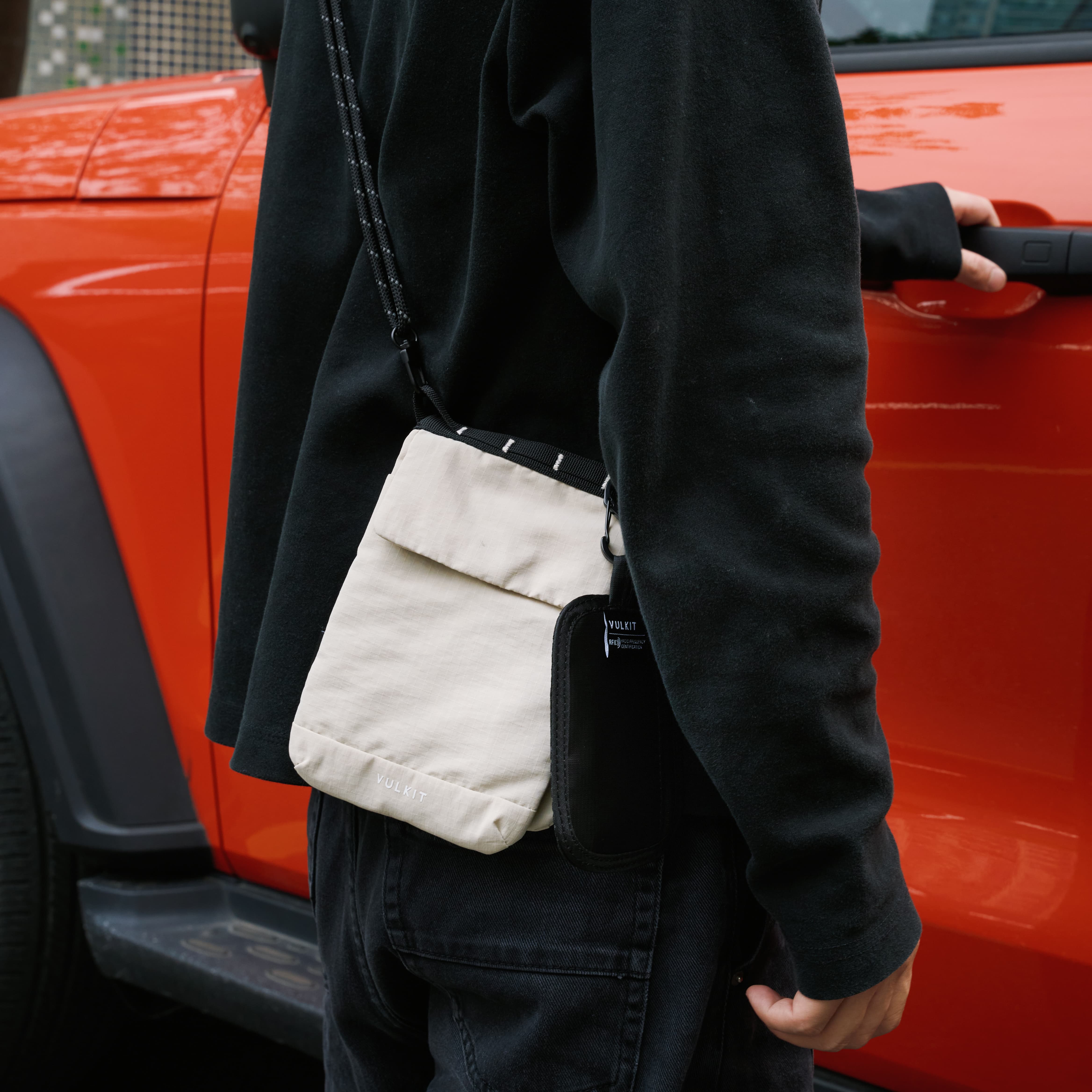 VULKIT Bags VB108 custodia telefono nero RFID leggera