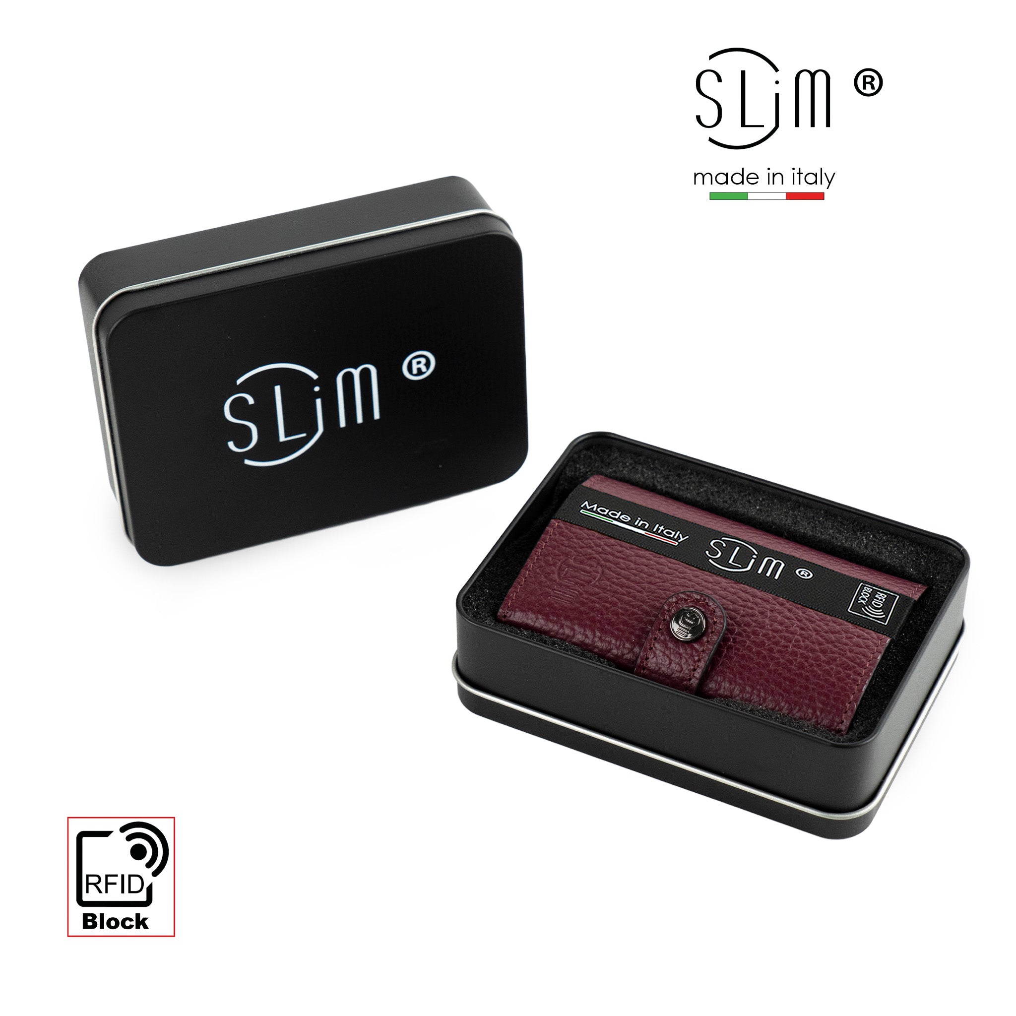 SLim Bottalato porta carte vinaccio RFID 12 carte