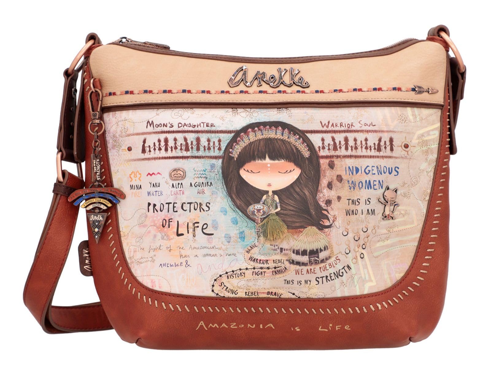 Anekke Menire borsa a tracolla grande ecopelle 31x25x8