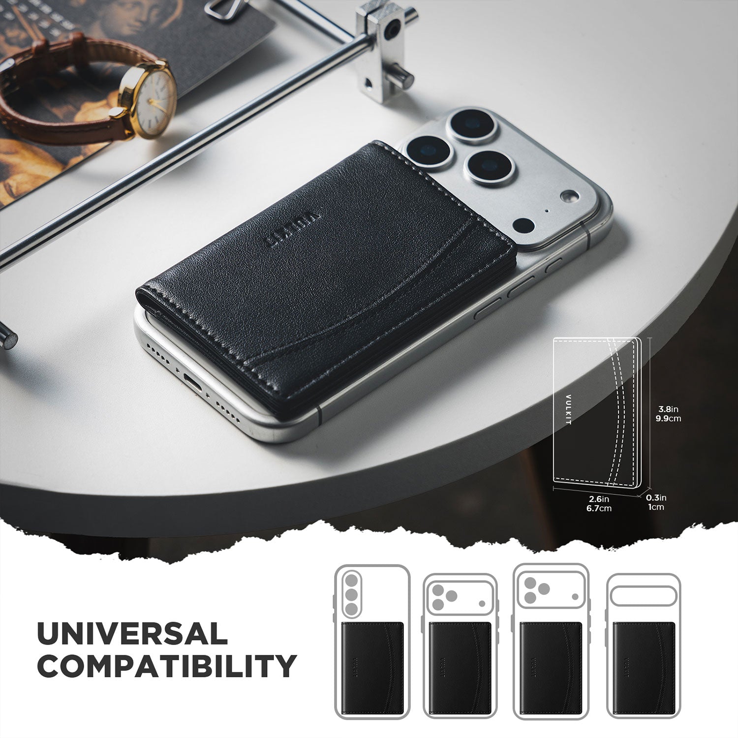 VULKIT Phone Case VPA121 portacarte telefono nero