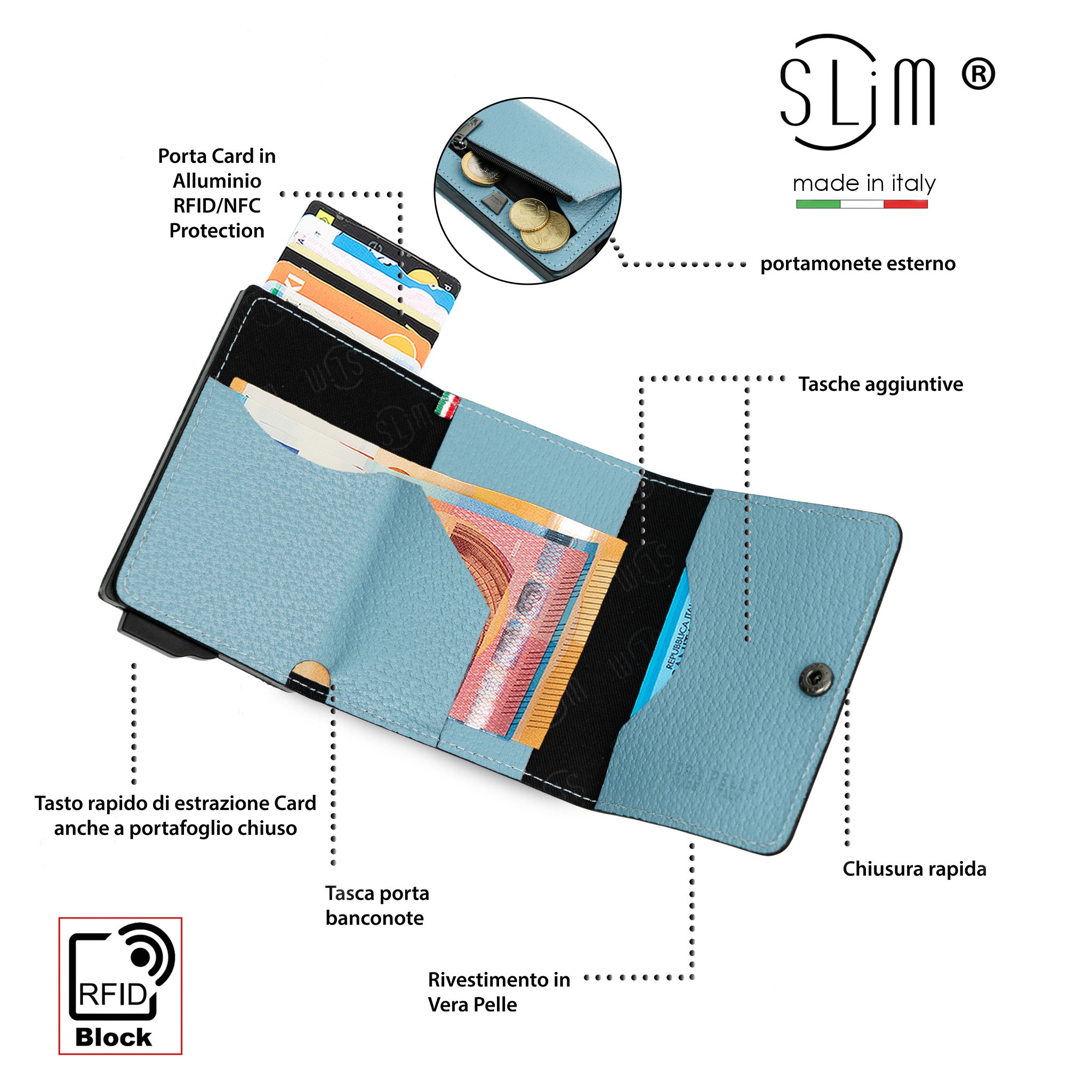 SLim Touch Cinghialino Portafoglio Carta Zucchero RFID