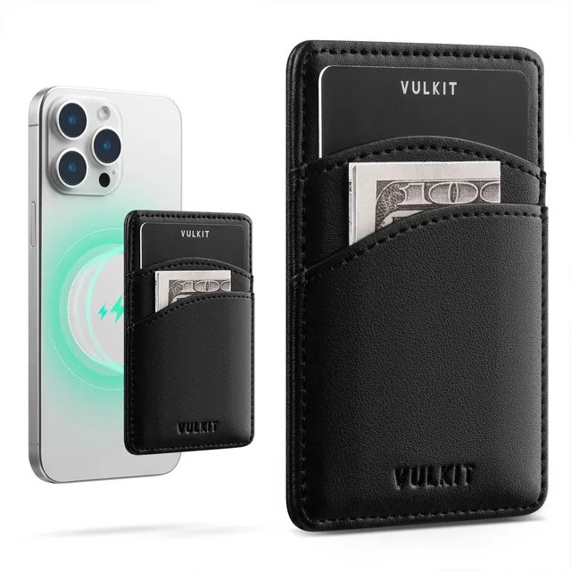 VULKIT VPA117 porta carte telefono magnetico pelle nero RFID