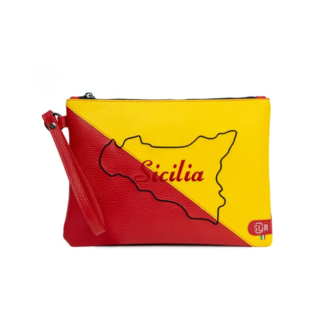 SLim Pochette Polsiera vera pelle Sicilia 20x28,5 cm