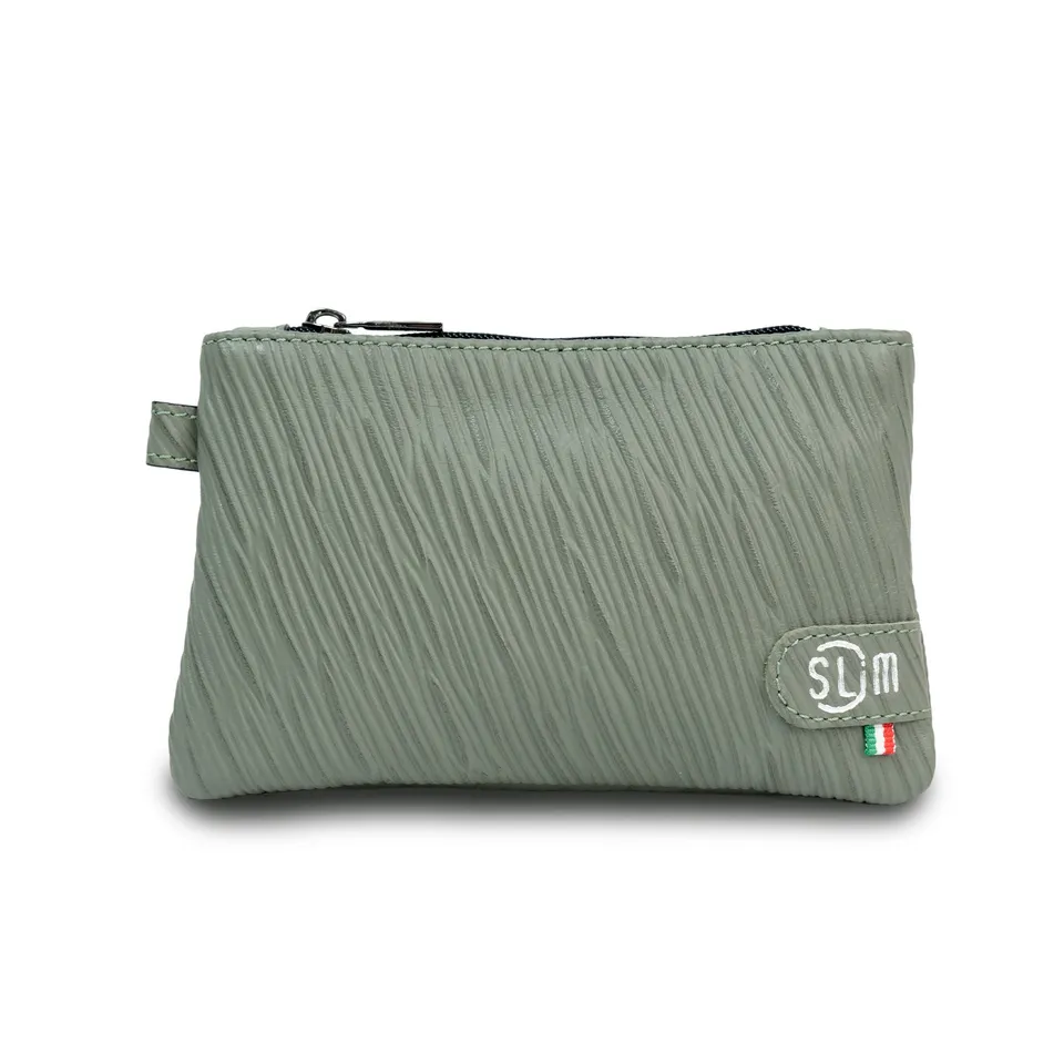 SLim Mini Pochette pochette vera pelle epi verde