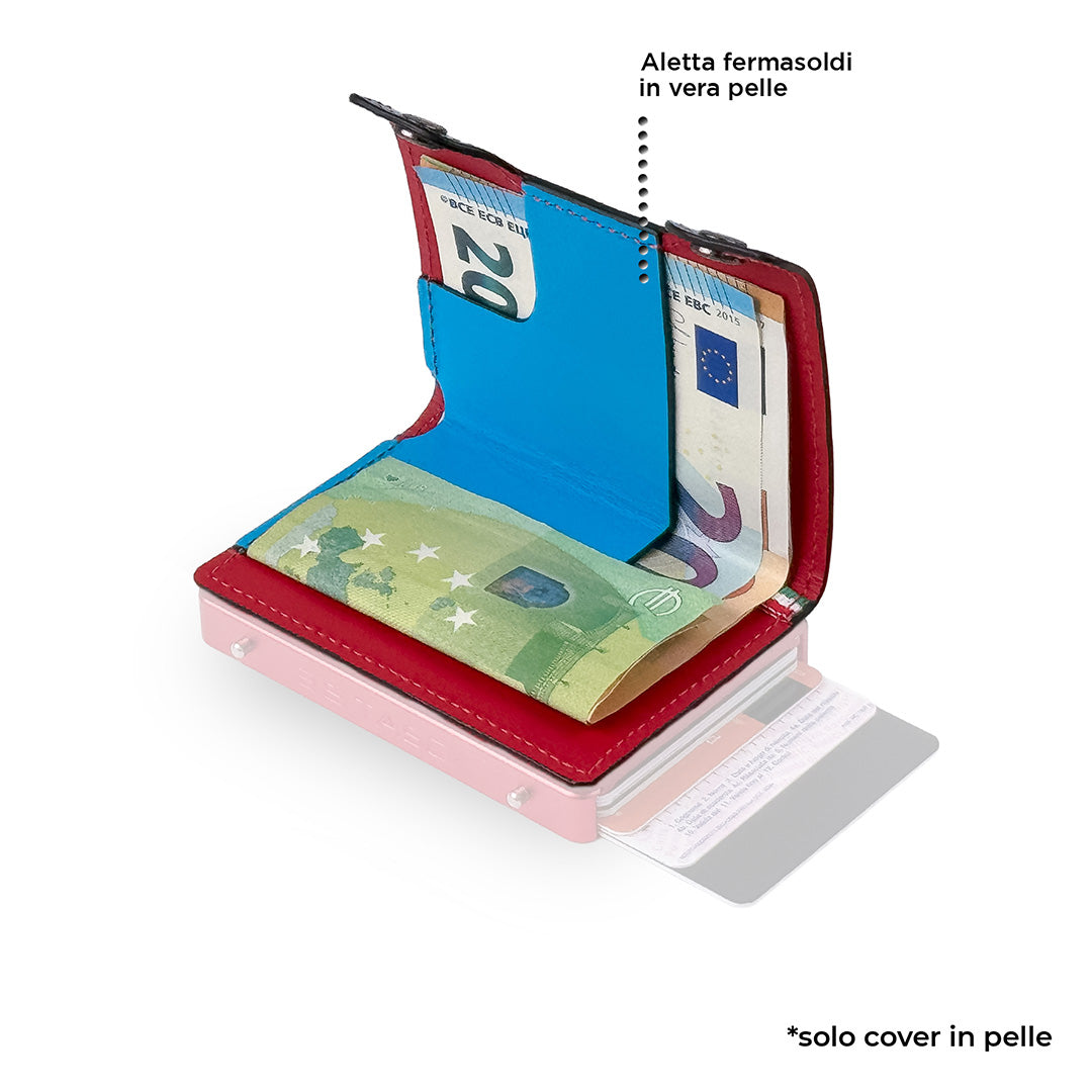SLim Cover Pelle Be Tasck Liscia Azzurro Rosso cover pelle