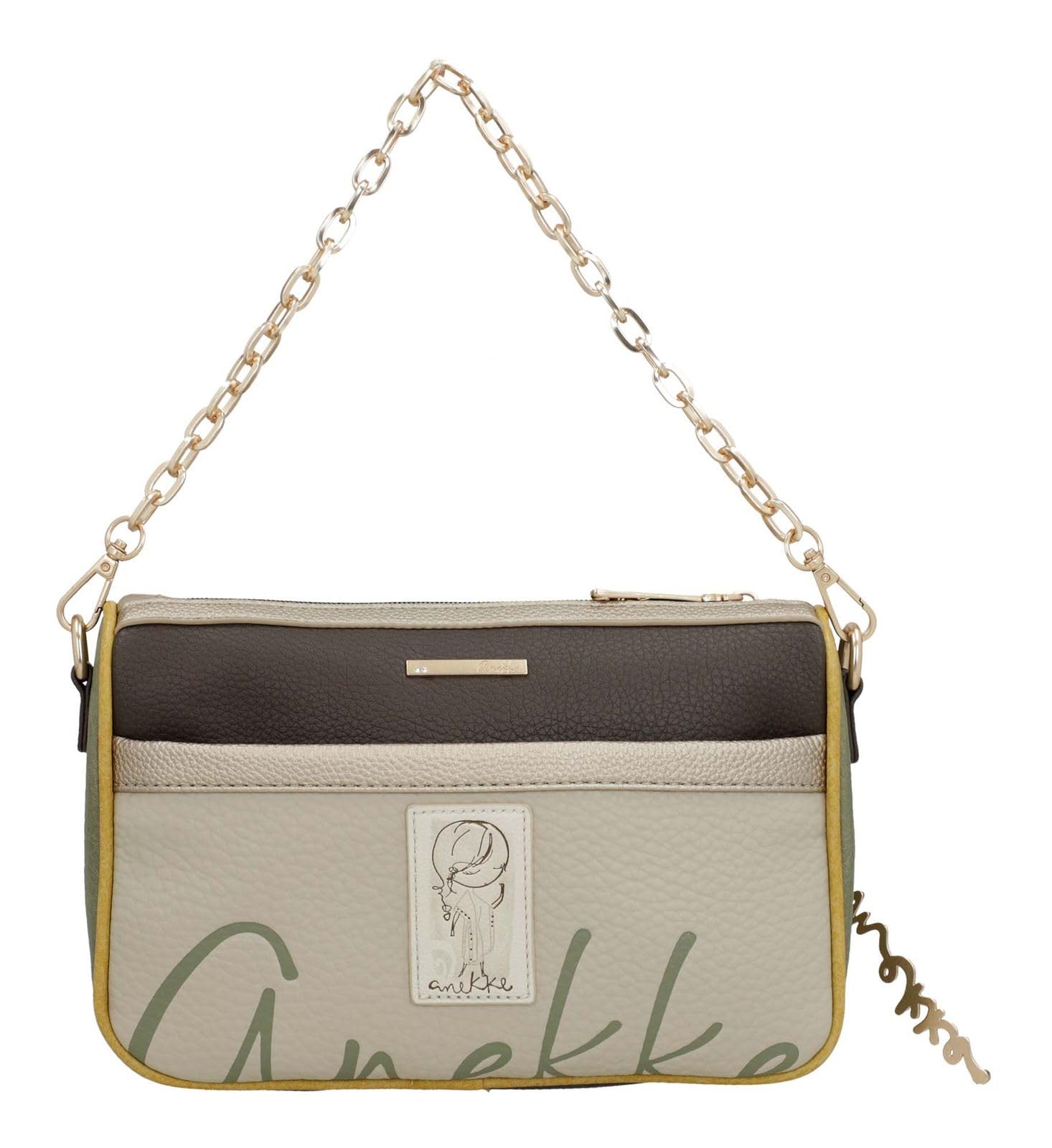 Anekke Essentials Borsa a Tracolla Marrone con Stampa