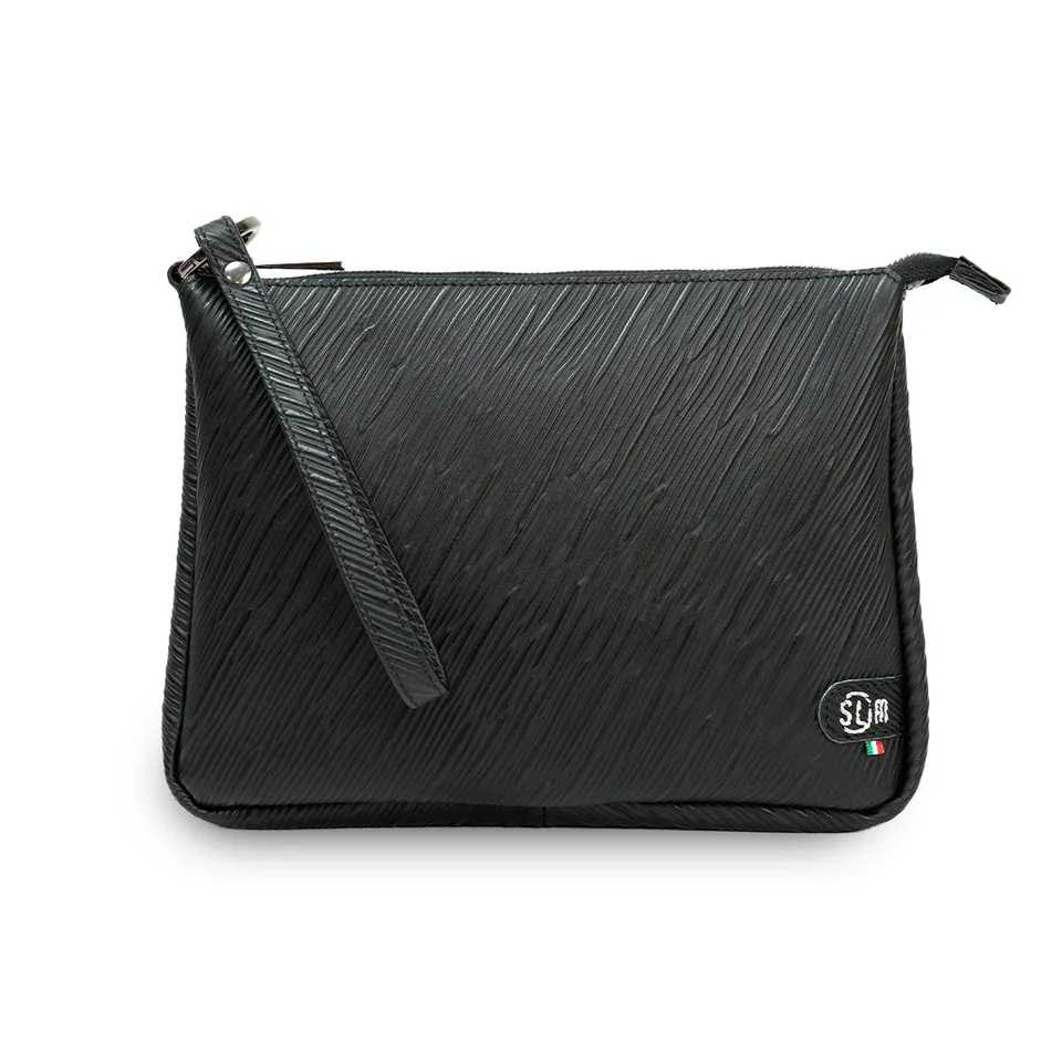 SLim Pochette Max pelle epi nero 25x19 cm
