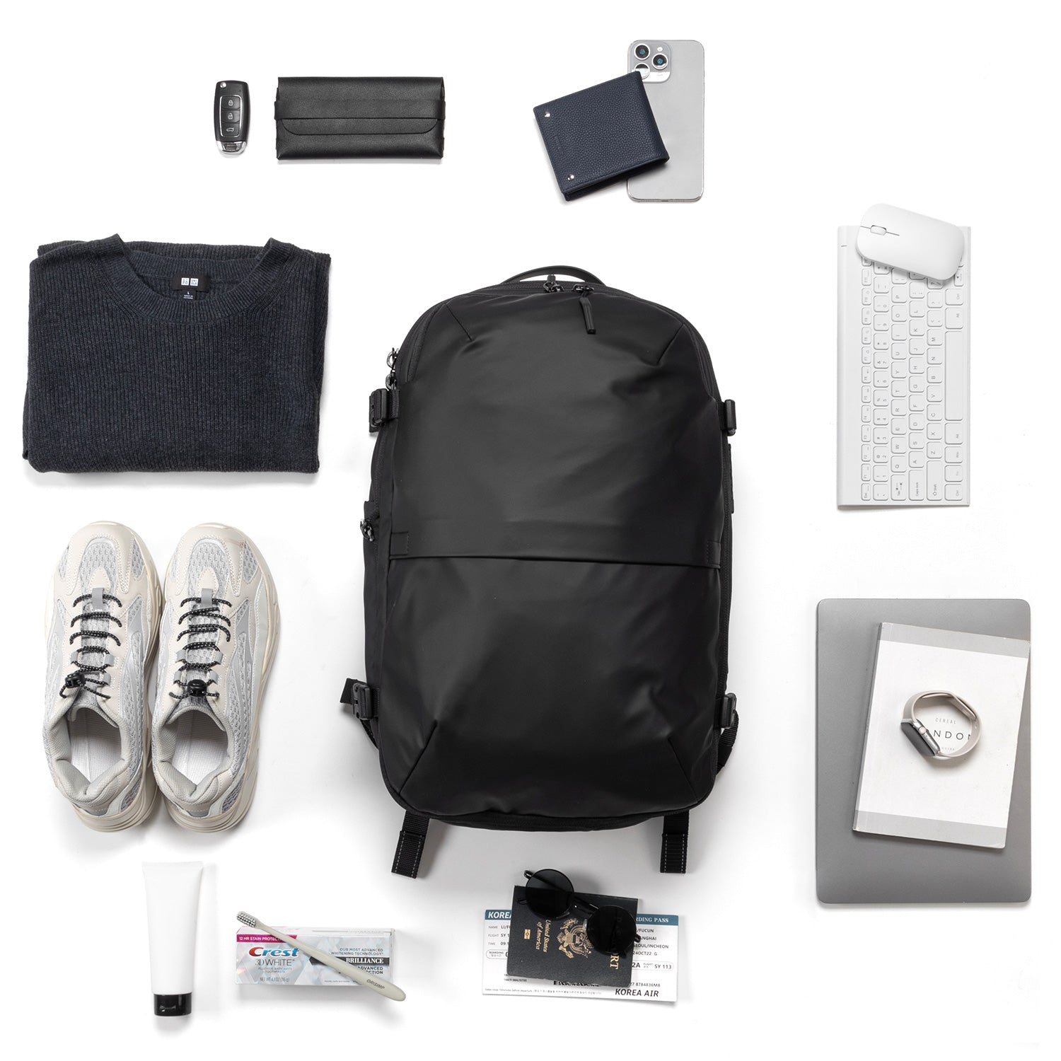 VULKIT Backpacks VBP101 zaino viaggio nero espandibile
