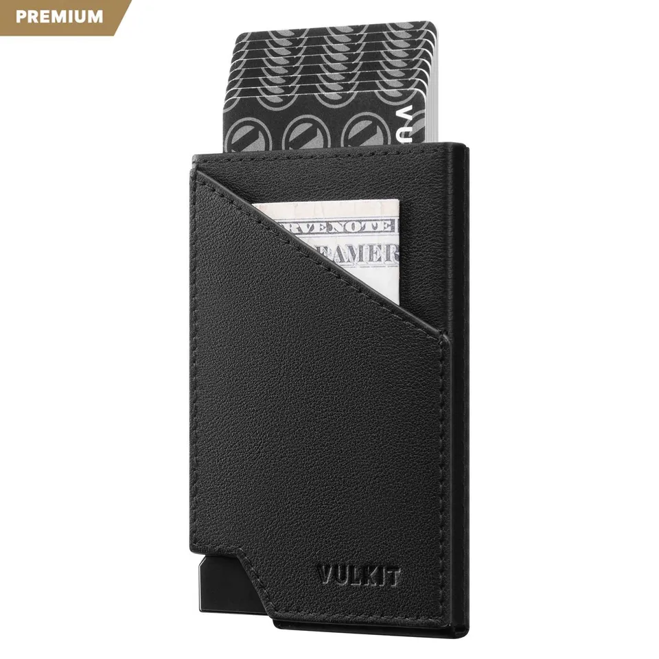 VULKIT Pop Up Wallet VC401P portafoglio nero pelle RFID