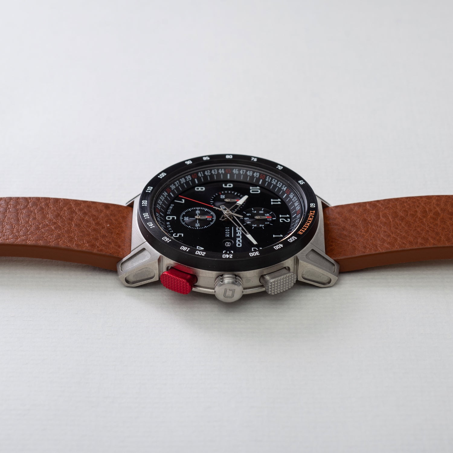 Dango CR-01 orologio cronografo pelle marrone
