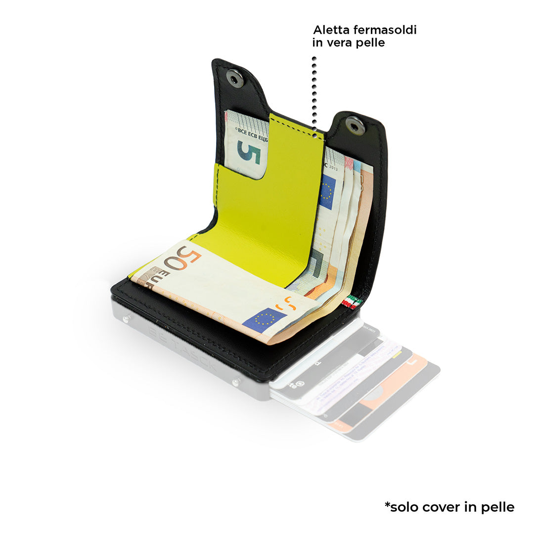 SLim Be Tasck cover pelle lime nero liscia smartphone