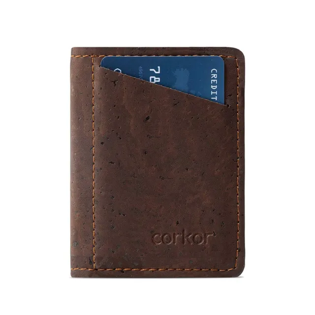 Corkor Wallets Portafoglio Uomo Slim Sughero RFID Marrone