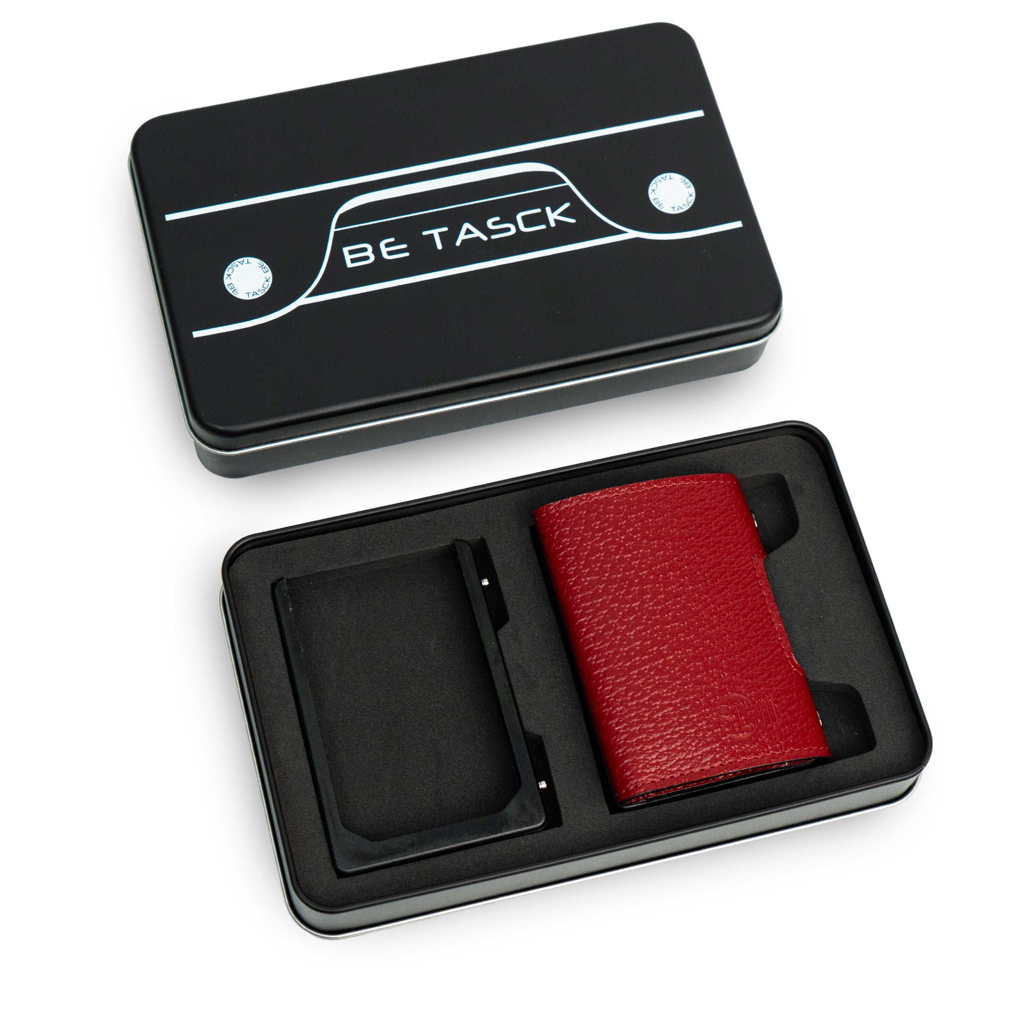 Be Tasck Astuccio Pelle Cinghialino Bordeaux Frame Nero