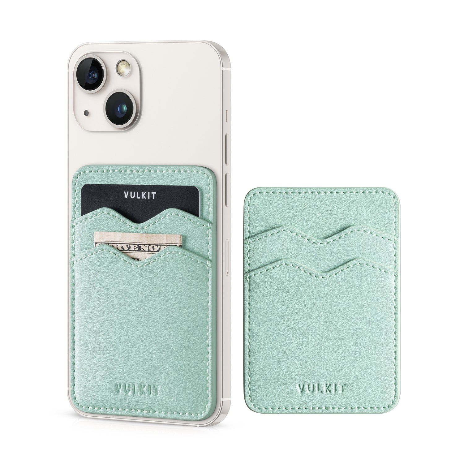 VULKIT VPA100 porta carte telefono pelle verde